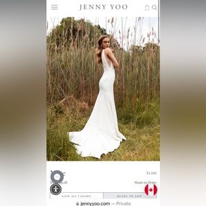 Jenny Yoo designer wedding dress size 4 w/ bustle customization and cups inserts